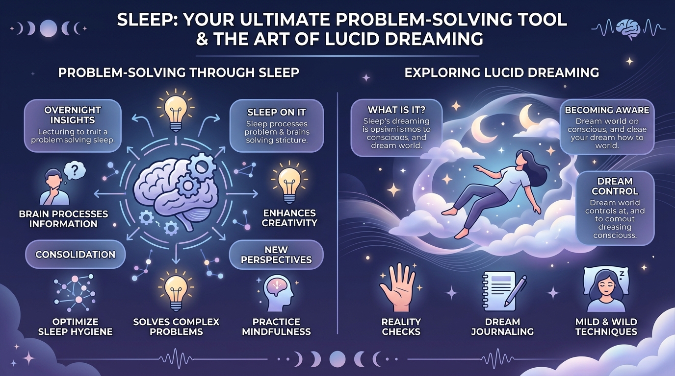 Infographic illustrating sleep as a problem-solving tool.